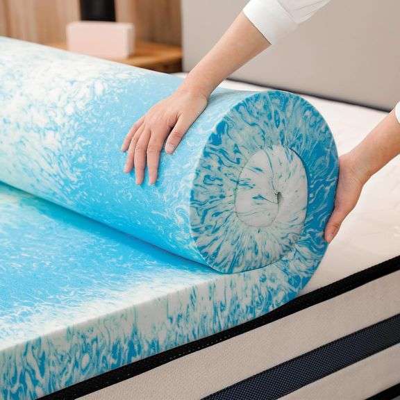 2 Inch Gel Memory Foam Mattress Topper, Twin Size Cooling Be image