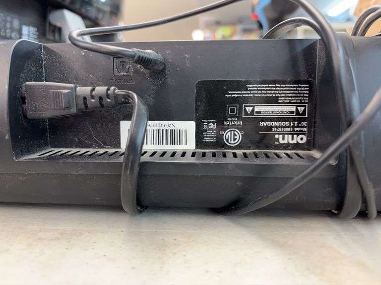 Onn sound bar and 1 dell monitor image