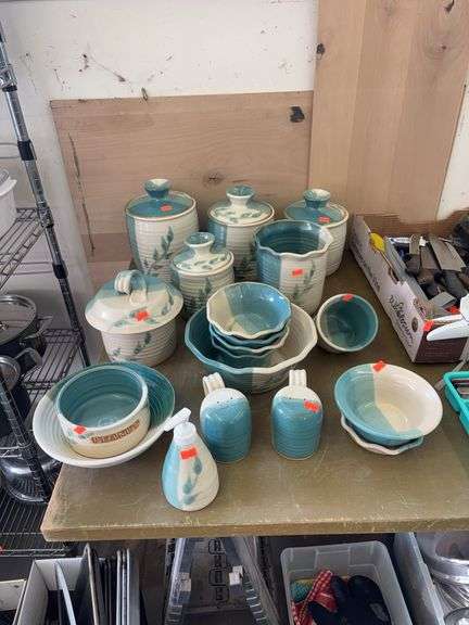 Ceramic kitchenware pottery bowls, canisters and shakers image