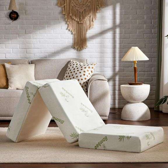 SINWEEK Memory Foam Folding Mattress, 4 Inch Foldable Trifol image