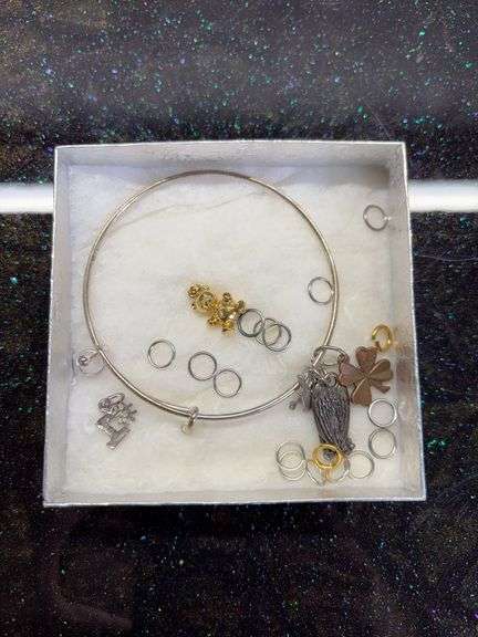 Bracelet with charms and miscellaneous pendant rings image