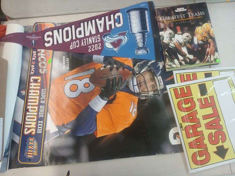 Broncos posters/sign/ garage sale signs image