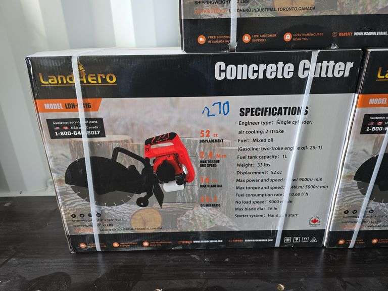 Land Hero Concrete Saw, Model: LDH-CC16 (NEW IN BOX) image