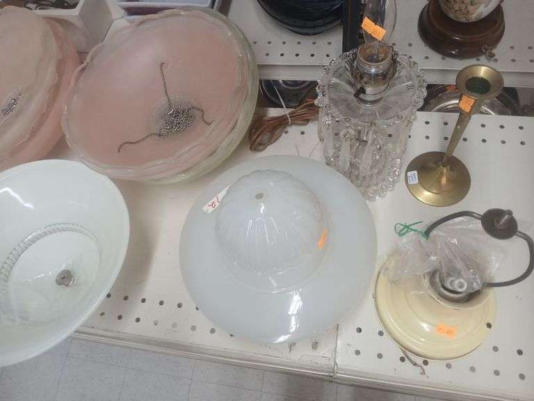 6 glass lighted covers and 2 vintage lamps image