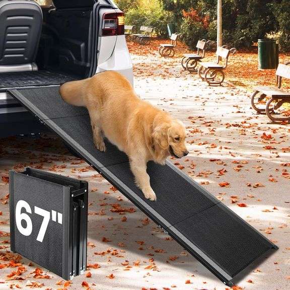 Dog Ramp for Car, 67'x 17' Extra Long Folding Dog Ramp, Pet image