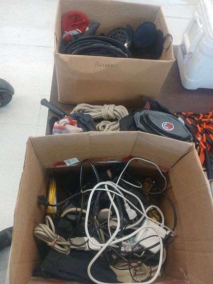 Box of gloves hats and scarf/box of cords image