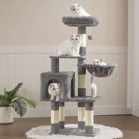 Heybly Cat Tree with Toy, Cat Tower Condo for Indoor Cats, C image