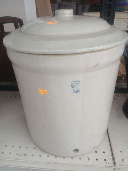 Vintage 5 gal stoneware croc image