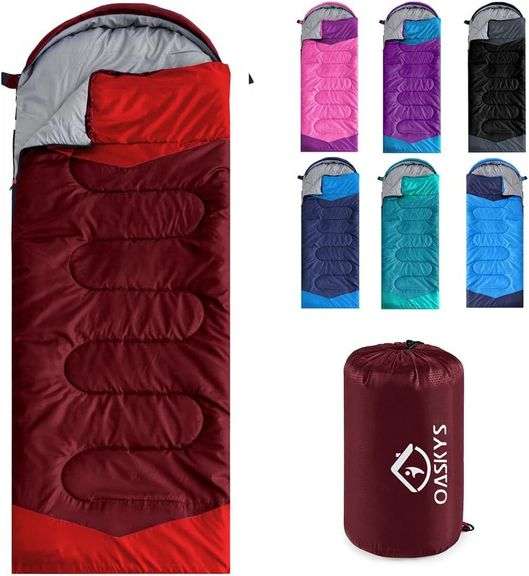 oaskys Camping Sleeping Bag - 3 Season Warm & Cool Weather - image