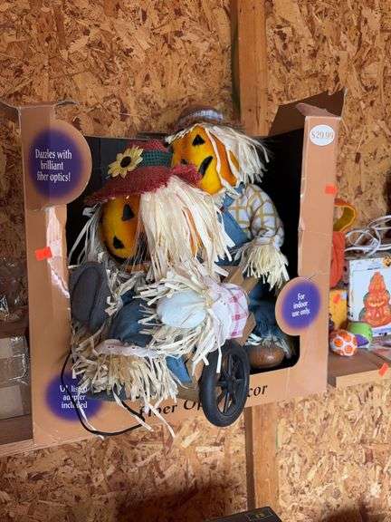 Fiber optic scarecrow pumpkin  Halloween decoration image