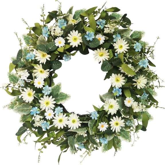 24 Inch Wreaths for Front Door, Large Spring Summer Artifiic image