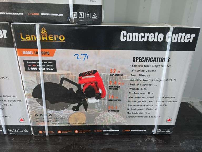 Land Hero Concrete Saw, Model: LDH-CC16 (NEW IN BOX) image