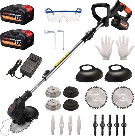 21V Electric Weed Eater, Cordless Brush Cutter Trimmer with image