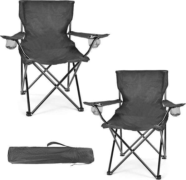 2 Pack Camping Chairs for Adults & Teens, 250LBS Capacity Fo image