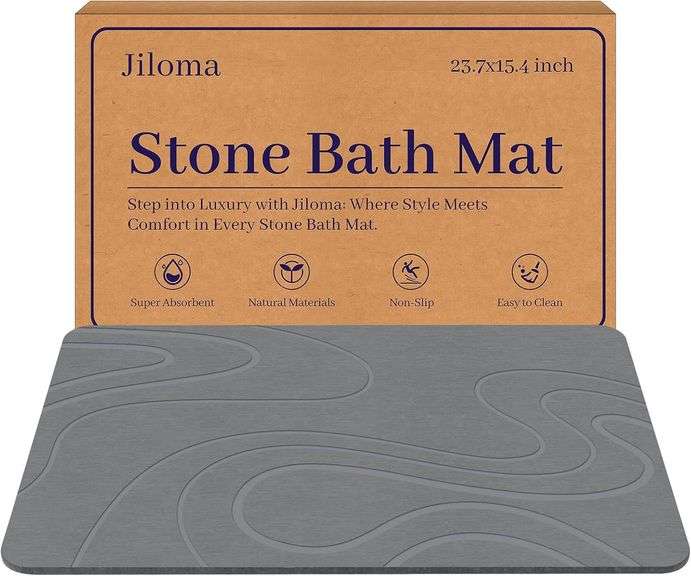 Stone Bath Mat Diatomite Stone Mats for Bathroom Non-Slip Di image
