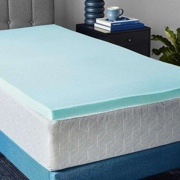 Amazon Basics Twin Mattress Topper, Cooling Gel-Infused, Cer image