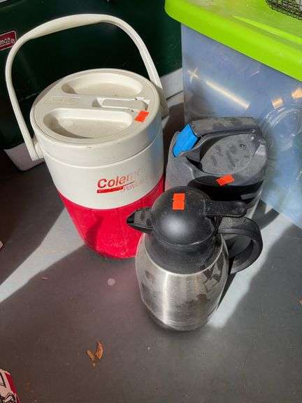 2 Water jugs and 1 coffee thermos image
