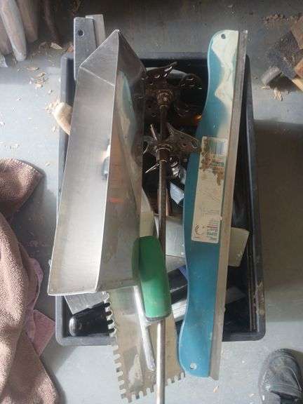 Bin of misc drywall tools image