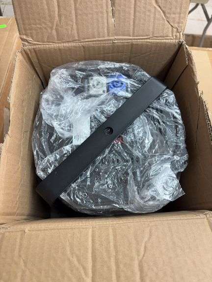 Two boxes of string, light poles, and a stage light image