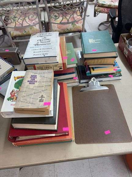 Miscellaneous books and clip board image