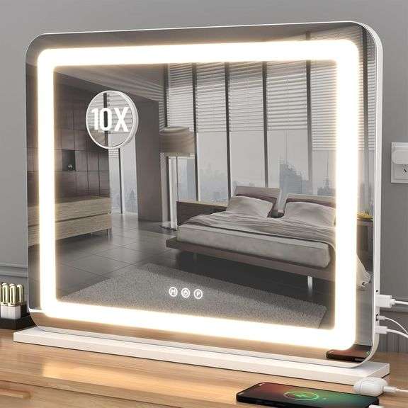 Vanity Mirror with Lights, 23"x 18" Large LED Lighted Mirror image