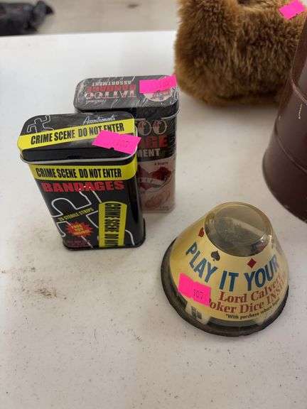 2 Bandage tins, container of dice image