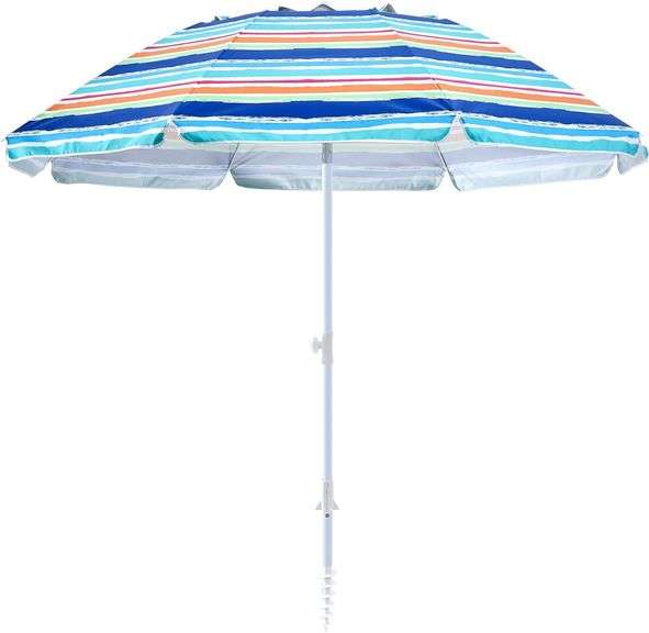beach umbrella with sand anchor,UPF 50+protection,8 ribs, be image
