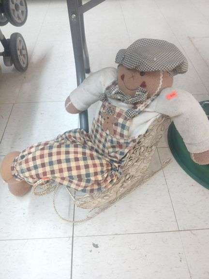 Gingerbread man in sleigh decor image