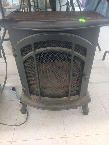 Metal electric fireplace image