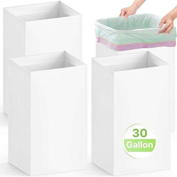 4 Pack Extra Large Disposable Trash Cans, Reusable Portable image