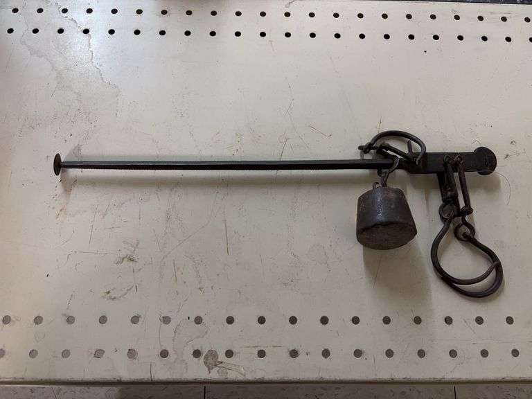 antique cast iron hanging balance scale image
