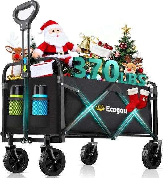 Collapsible Wagon with Wheels, 370lbs Weight Capacity Foldab image