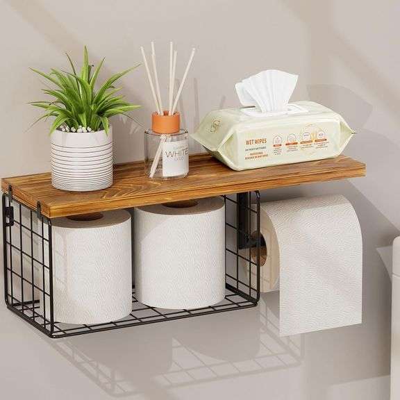 VITVITI Toilet Paper Holder with Shelf, Wall Mounted Toilet image