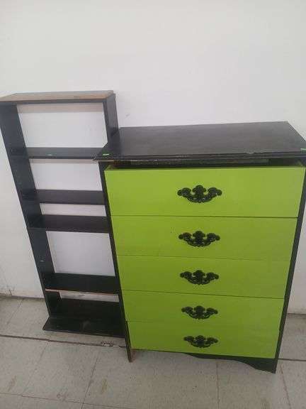 5 drawer dresser and black stand image