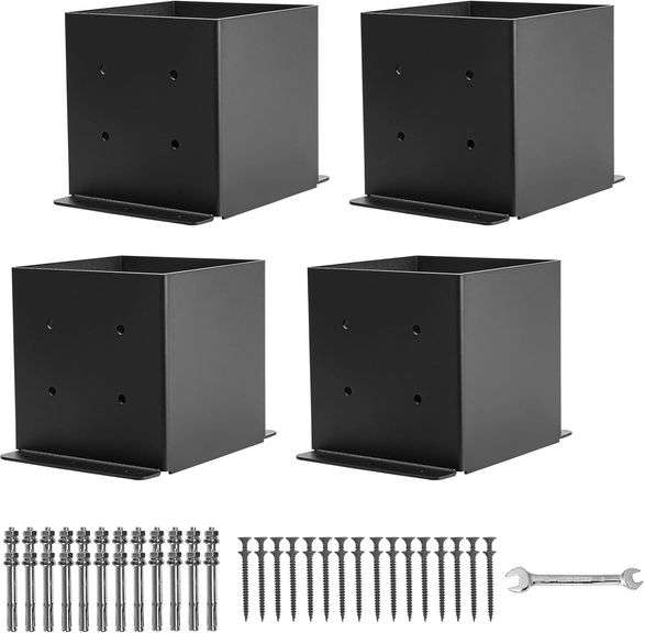 6x6 Post Base 4 Pcs, Post Brackets (Inner Size 5.5"x5.5"), B image