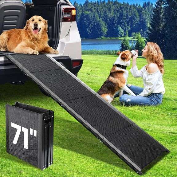 Dog Ramp for Car, 71'x 17' Extra Long Folding Dog Ramps, Pet image