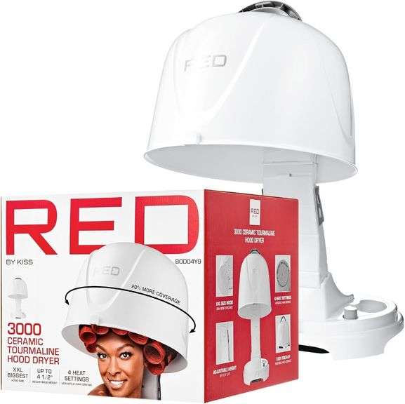 Red by Kiss 3000 Ceramic Tourmaline Professional Hood Dryer, image