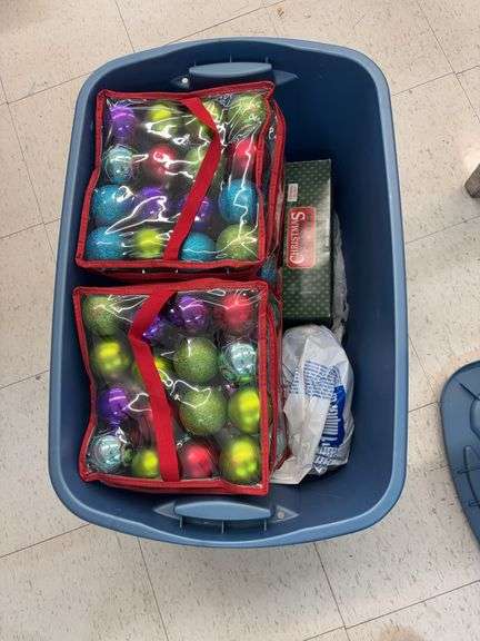 Tote of Christmas decorations image