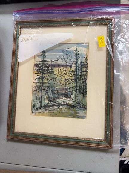 Framed watercolor picture image