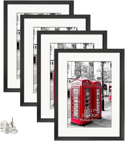 Giftgarden Black 16x20 Picture Frames, Matted to Display 11x image