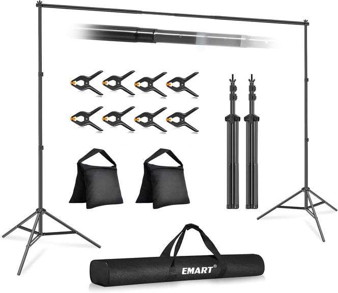 EMART Backdrop Stand 10x7ft(WxH) Photo Studio Adjustable Bac image
