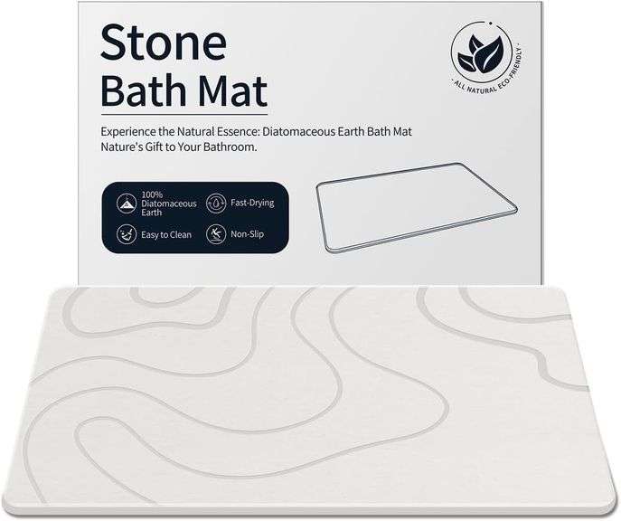 Stone Bath Mat Diatomaceous Earth Shower Mat Non-Slip Super image