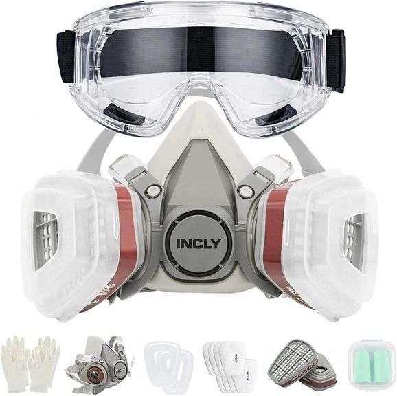 INCLY Respirator Half Face Cover For Chemicals & Paint with image