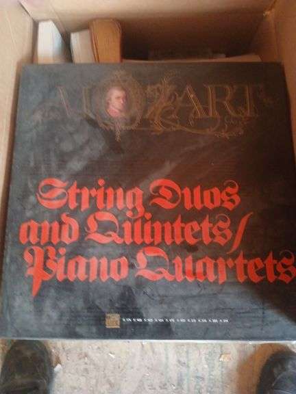 Box of records. image