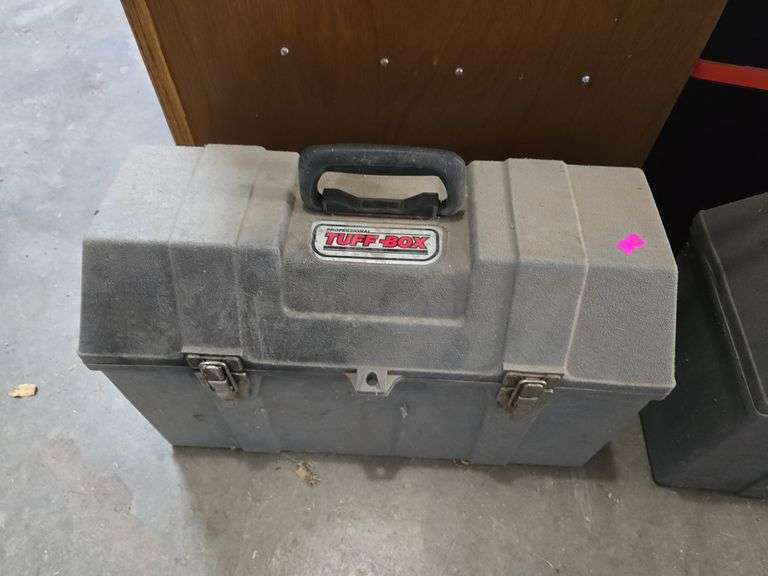 Tough box plastic toolbox with contents: sockets and hand tools image