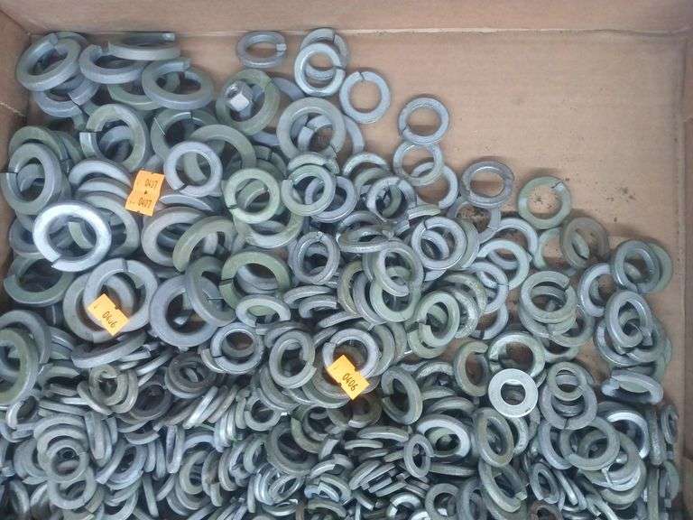 Flat of misc lock washers. image