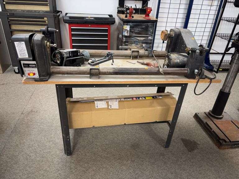 12 inch wood lathe on work table image
