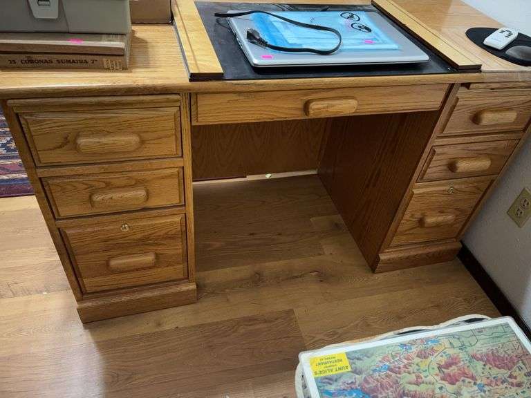 3 piece Office desk, chair and slide table image