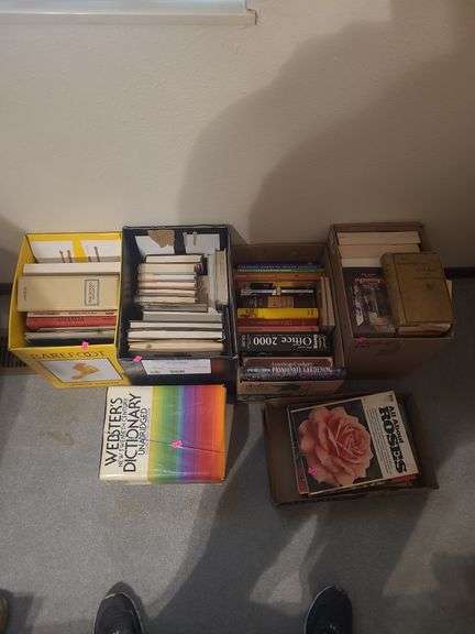 6 boxes of misc books image