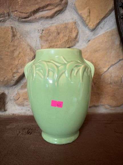 McCoy pottery green with leafs image